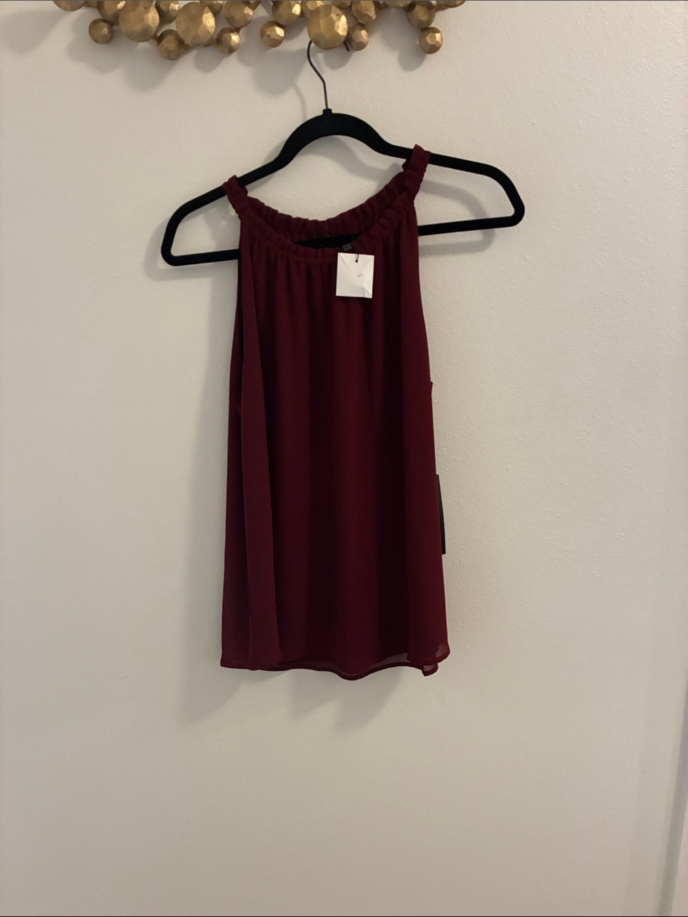 Elegant Sleeveless Halter Cami in Burgundy